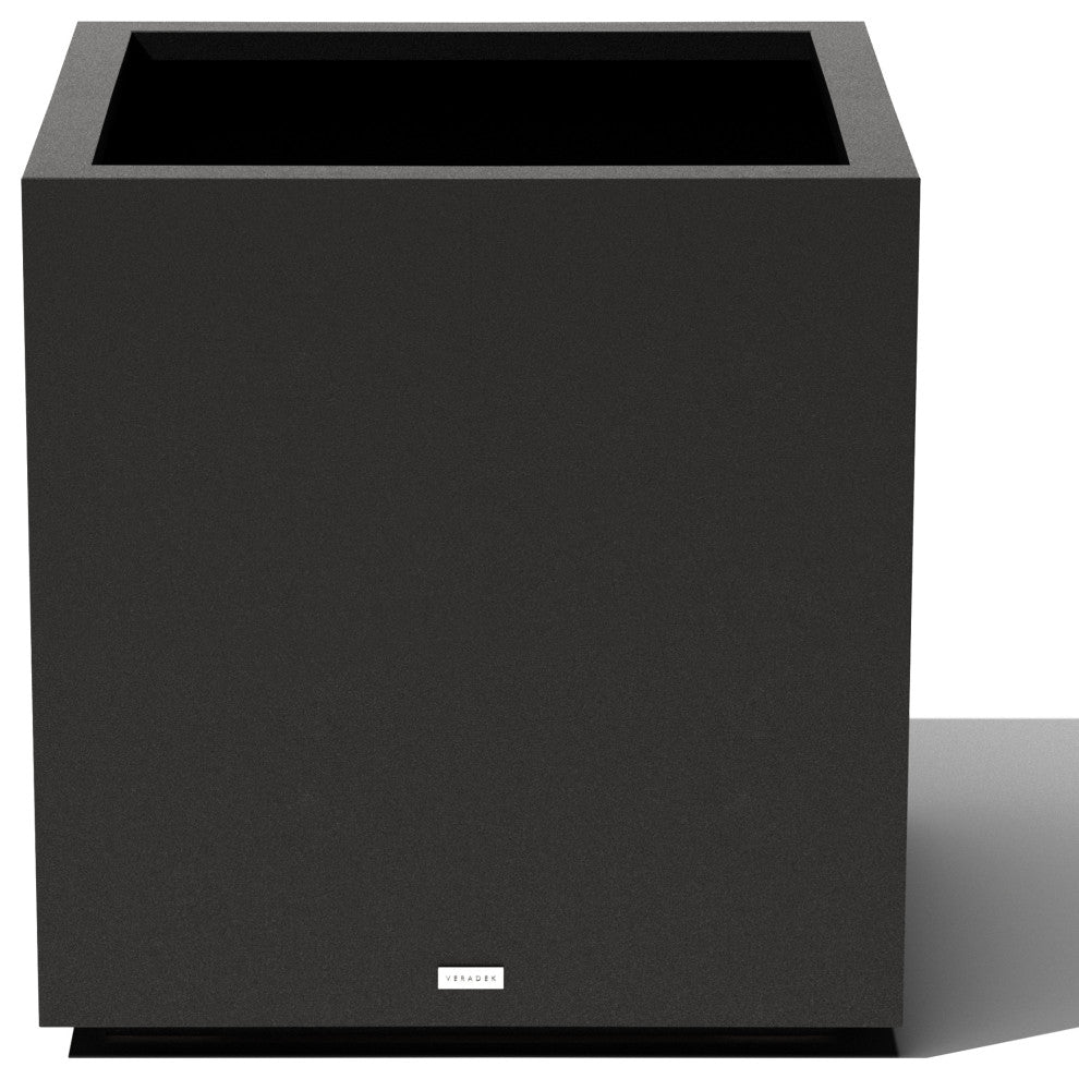 Metallic Series Cube Planter, Black, Large