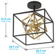 Black & Gold 6 light ceiling light Alloy Steel light fan fixtures ceiling