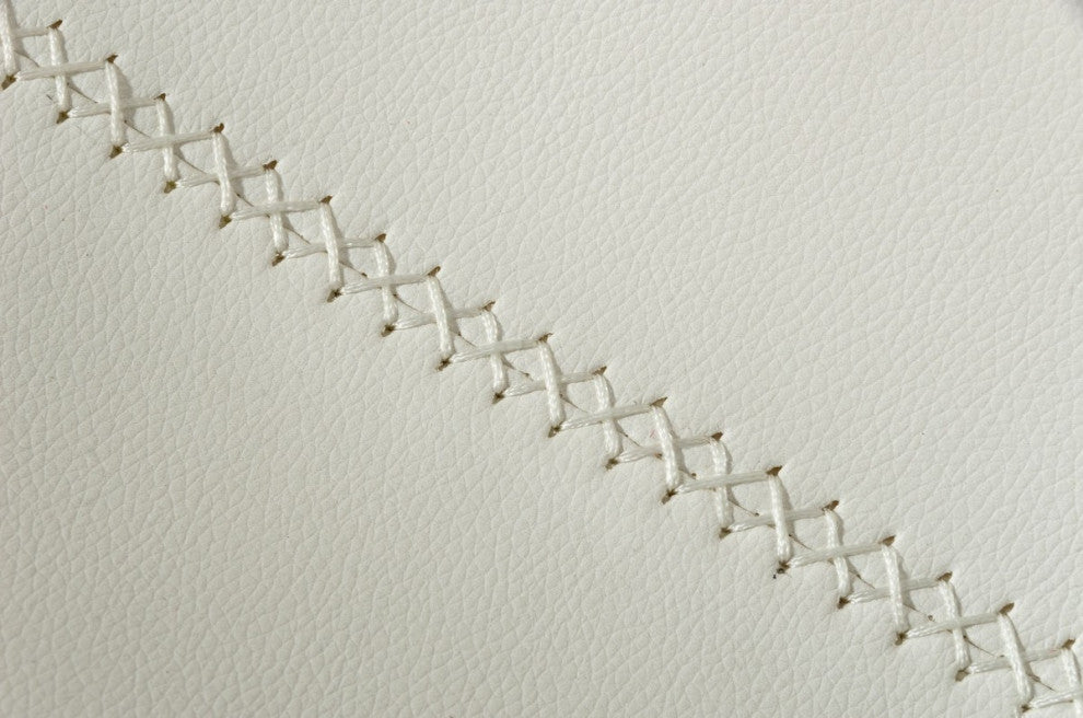 Set of Two White Faux Leather Modern Dining Chairs