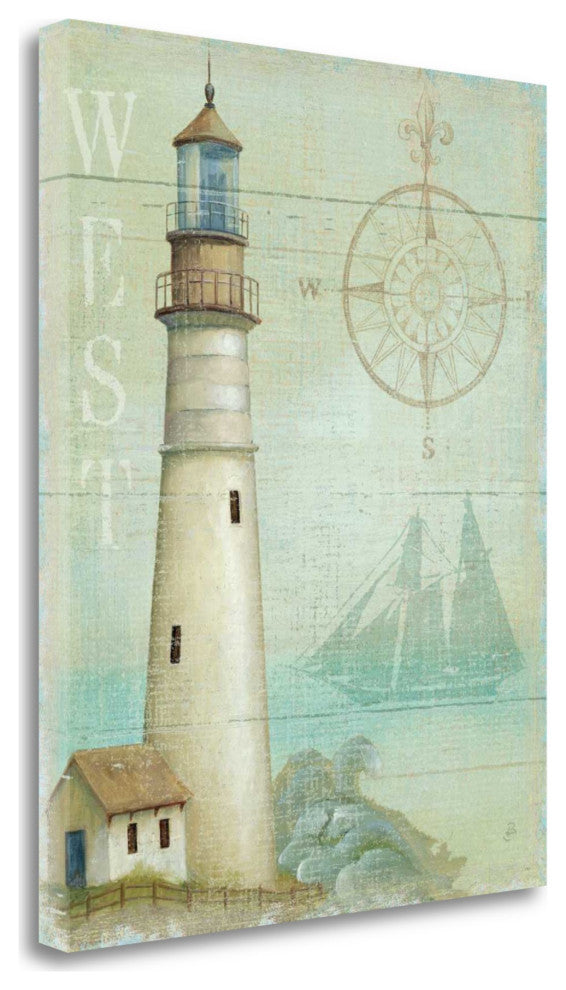 18" The Lighthouse by the West Coast Giclee Wrap Canvas Wall Art