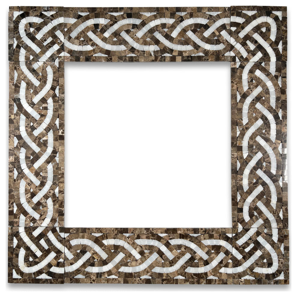 Marble Mosaic Border Listello Tile Braid White Jade 4x12 Polished, 1 piece