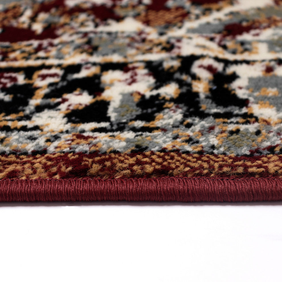 Aurora Medallion Indoor Rug, Red, 1'11"x7'6" Runner