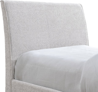 Myles Upholstered Trundle Bed, Cream, Twin, Chenille Fabric