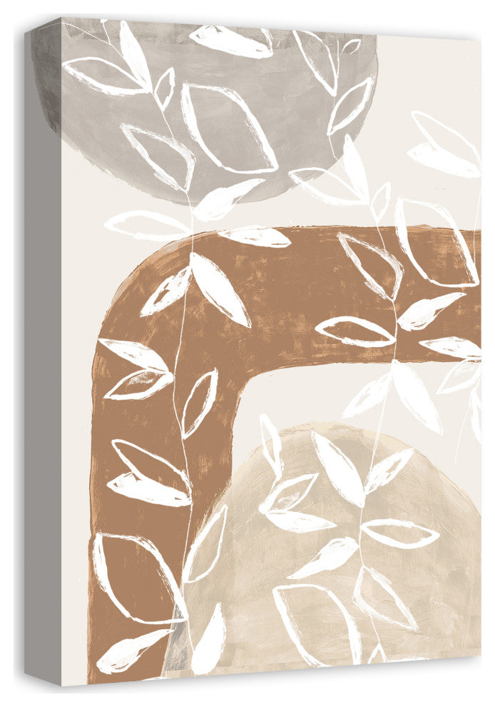 Abstract Neutral Flowers 12x18 Canvas Wall Art