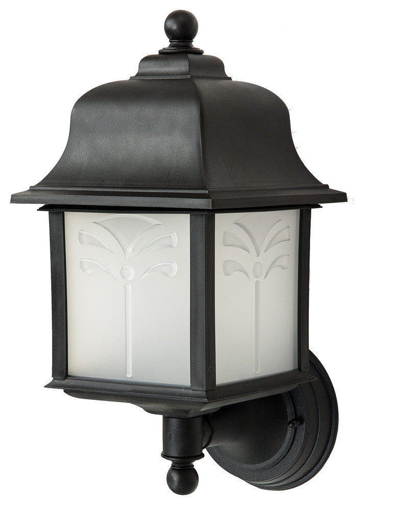 Decorative Outdoor Energy Saving Orchid Up Fixture Black Frosted Lens