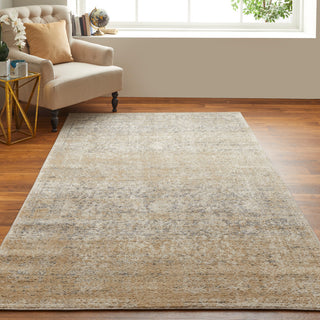 Wyllah Natural Distressed Rug, Gray/Beige, 4'3"x6'3"