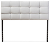 Bordeaux Modern White Faux Leather Queen Size Headboard