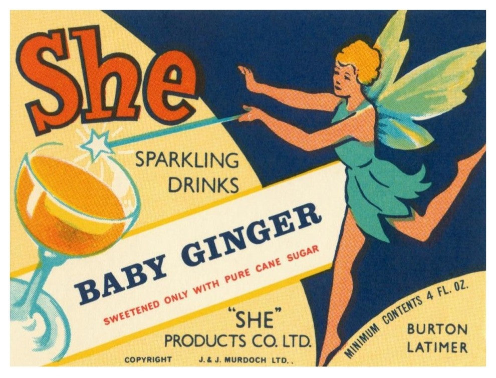 "Baby Ginger" Digital Paper Print by Vintage Booze Labels, 42"x32"