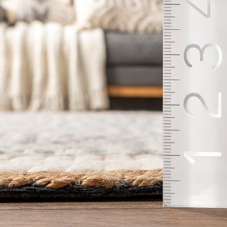 Nuloom Laura Bohemian Trellis Wool and Jute Rug, Ivory 4' x 6'