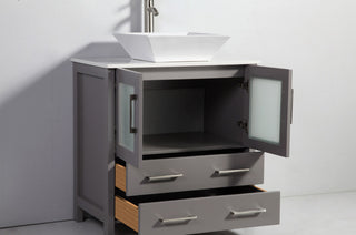 Vanity Art Vanity Set With Vessel Sink, Gray, 54", Standard Mirror