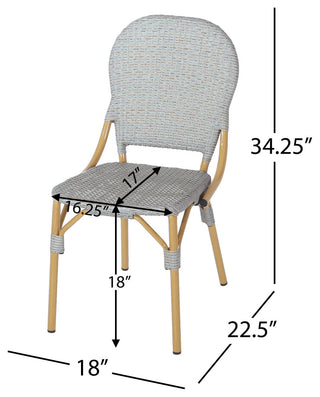 Gallia Outdoor Aluminum French Bistro Chairs (Set of 2)