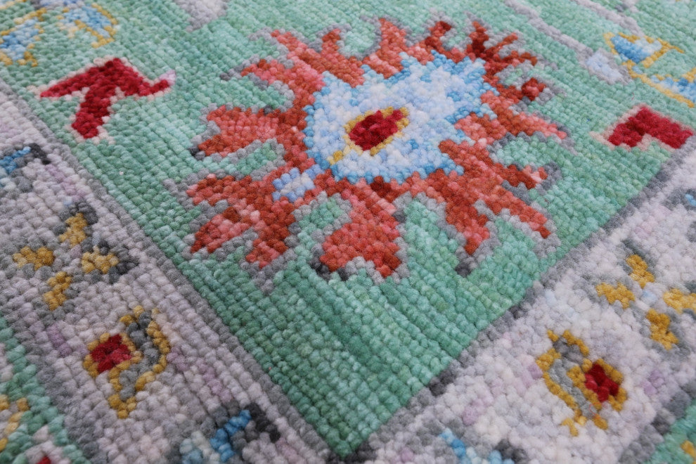 Turkish Oushak Handmade Wool Rug 9' 1" X 12' 1" - Q13379