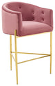 Savour Tufted Performance Velvet Bar Stool - Dusty Rose