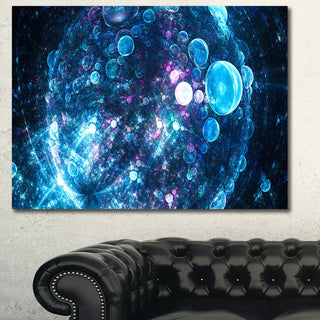 Blue Spherical Planet Bubbles, Abstract Canvas Art Print, 40x30