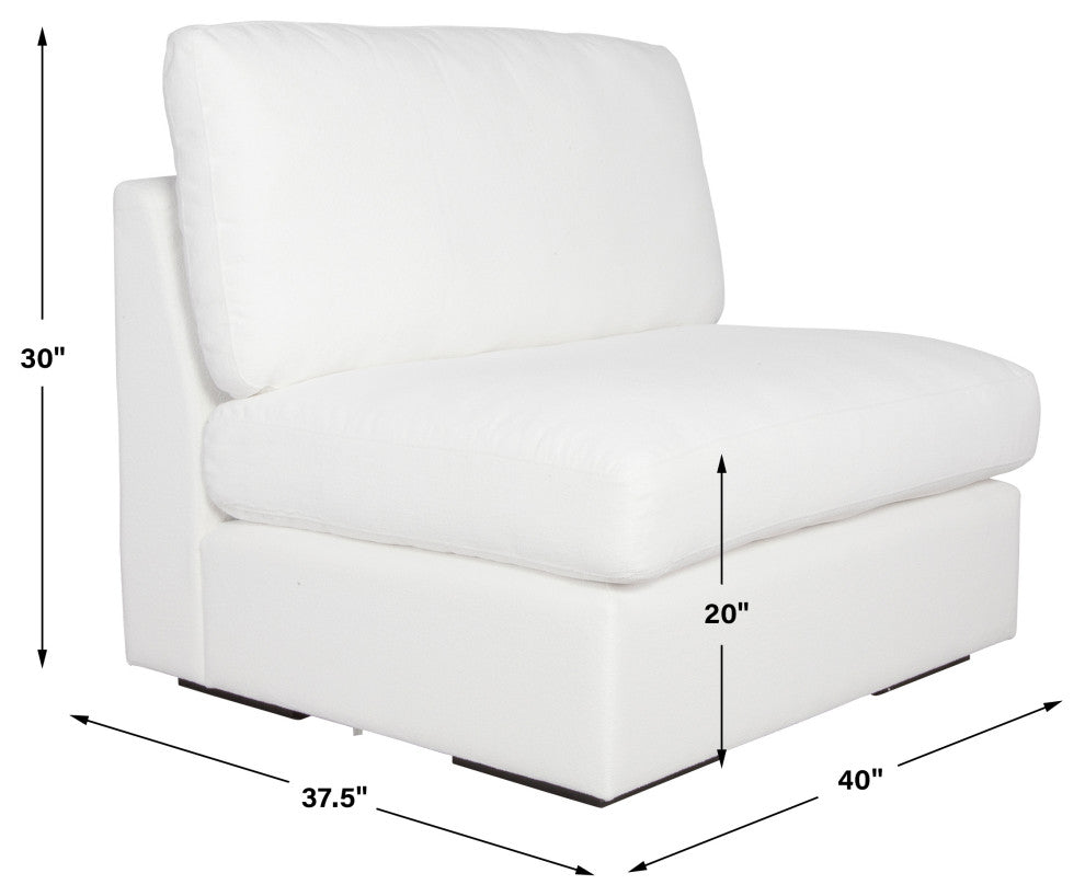 Uttermost Refuge Armless Arctic White Sofa
