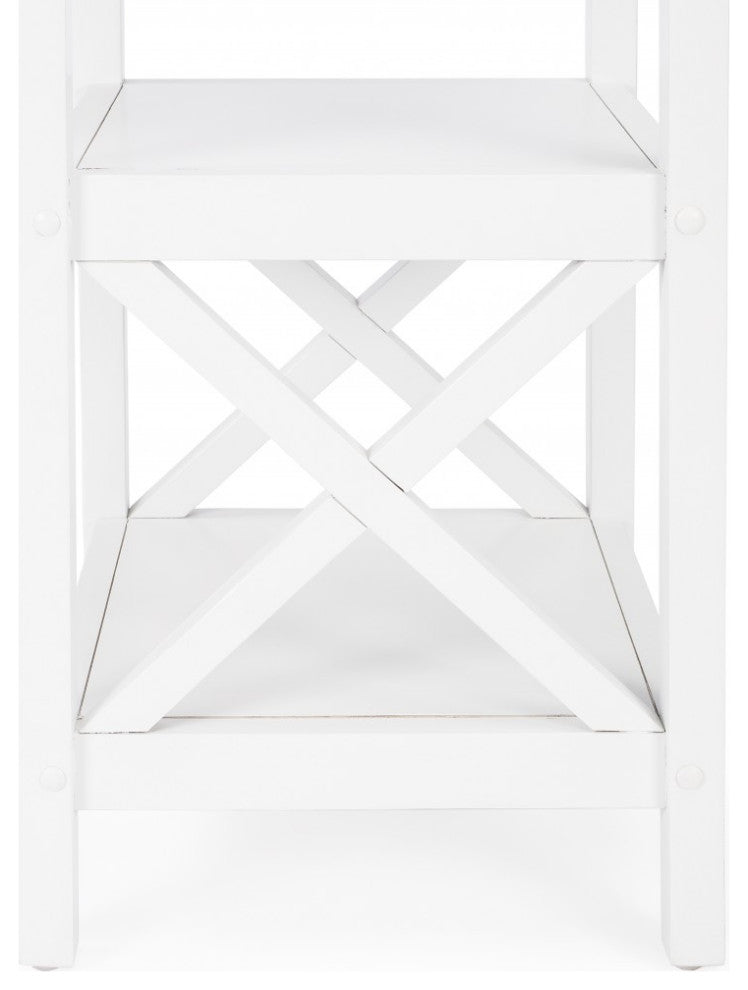 Fenya White Coat Rack With Shelves