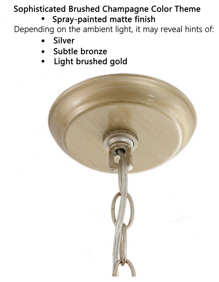 Silvia 3-light Light Brushed Champagne Silver Metal Cage Drum Chandelier