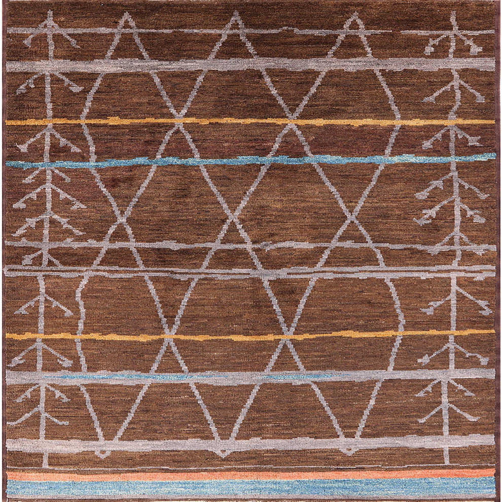 Ahgly Company Indoor Square Mid-Century Modern Area Rugs, 4' Square