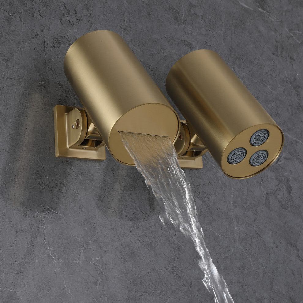 Unique Shower System With Handheld Shower, Brushed Gold