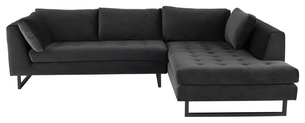 Janis Shadow Grey Fabric Sectional Sofa, HGSC531