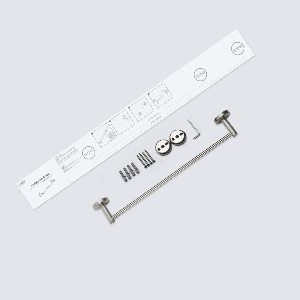 Circular Bathroom 18" Towel Bar, Brushed Nickel