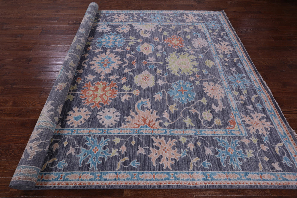 Handmade Turkish Oushak Wool Rug 9' 0" X 12' 0" - Q13359