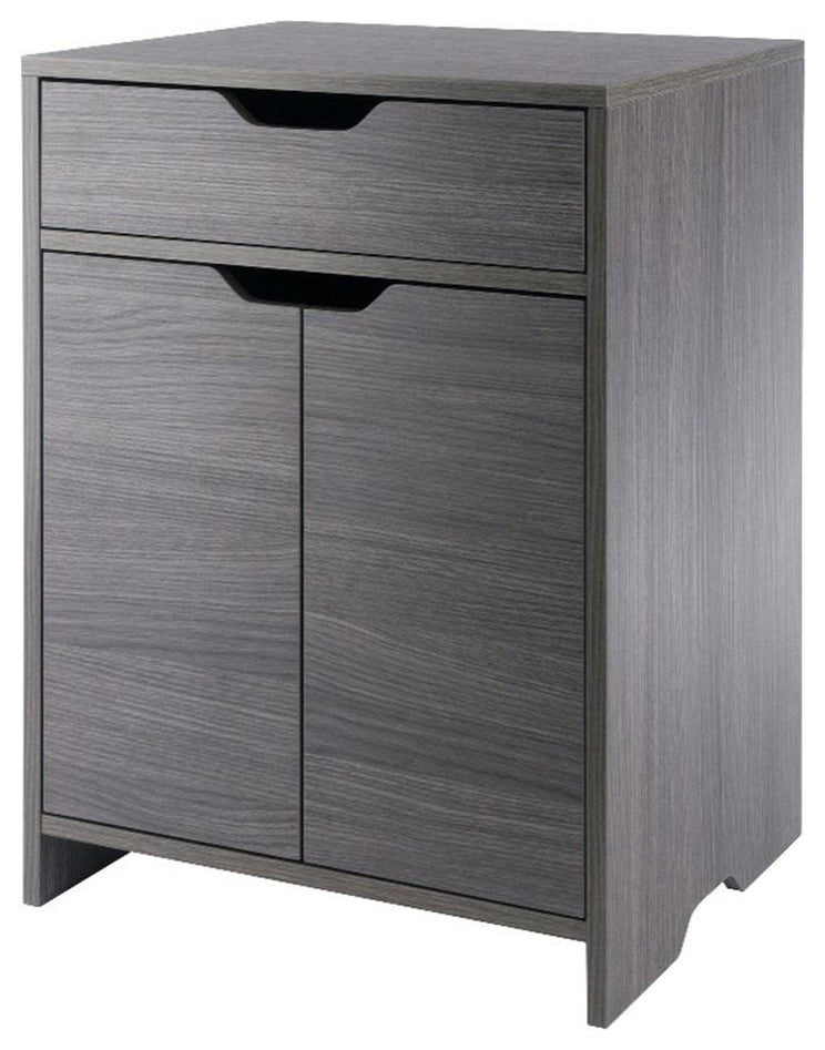Nova 1-Drawer Storage Cabinet, Charcoal
