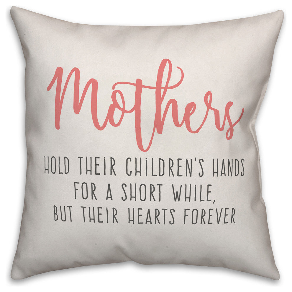 Mothers Hold Their Childrens Hands 16x16 Throw Pillow