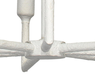 Minimalist Linear White 8 Light One Tier Chandelier 32 in Plaster of Paris Gesso