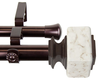 Aubree 1" Diameter Double Curtain Rod, Bronze, 28-48"