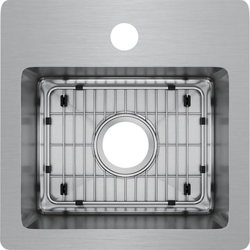 ECTSR15159TBG1 Crosstown Stainless Steel 15" x 15" Dual Mount Sink Kit, 1 Hole