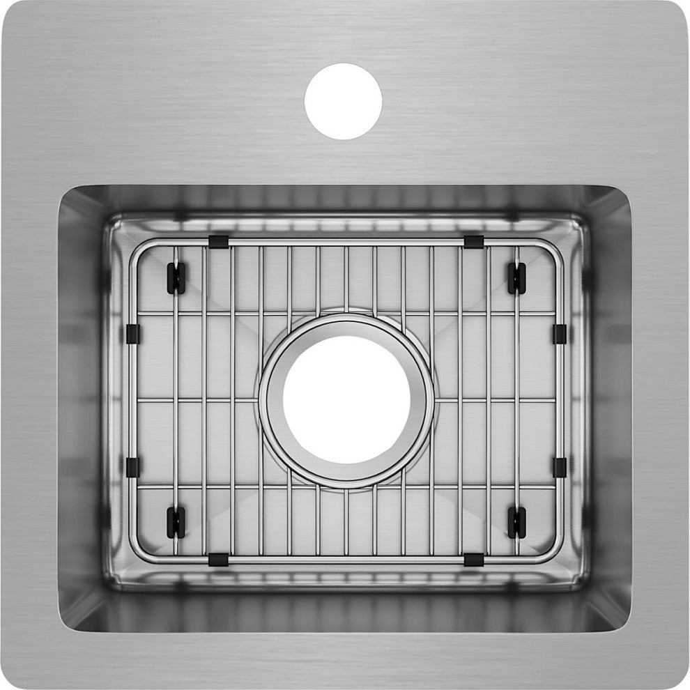 ECTSR15159TBG1 Crosstown Stainless Steel 15" x 15" Dual Mount Sink Kit, 1 Hole