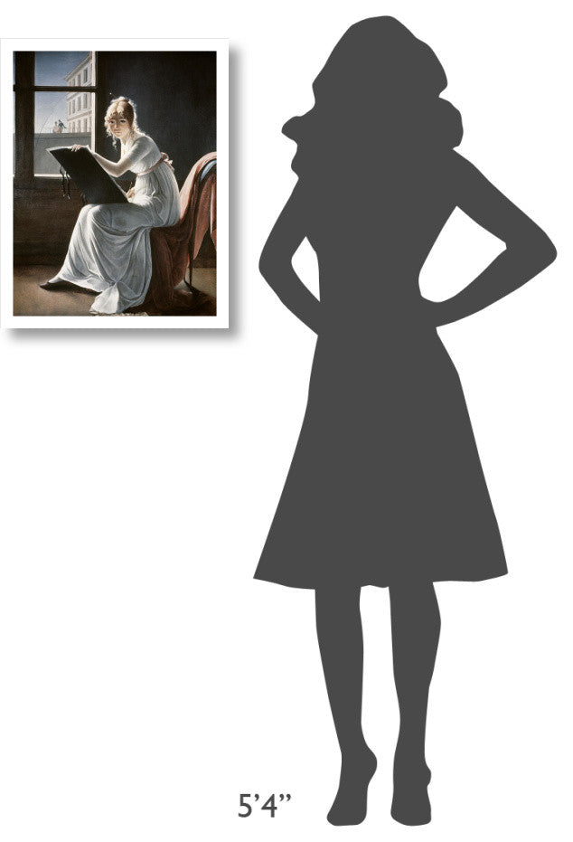 "Young Woman Drawing 1801" Digital Paper Print by Marie Denise Villers, 19"x24"