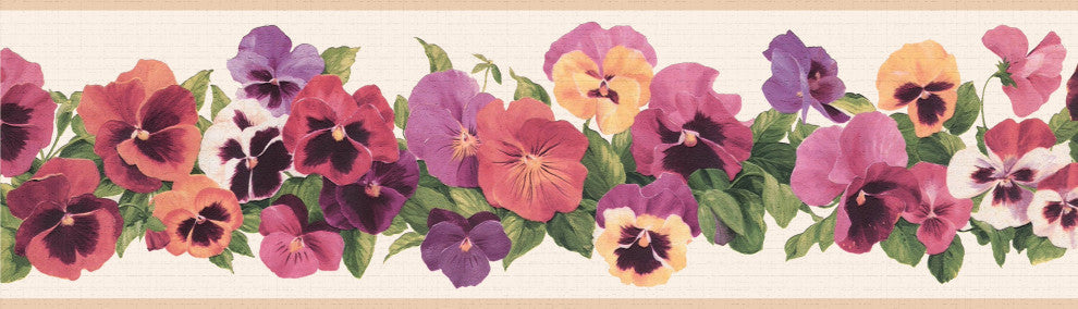 Flowers Peel and Stick Wallpaper Border 15'x7"