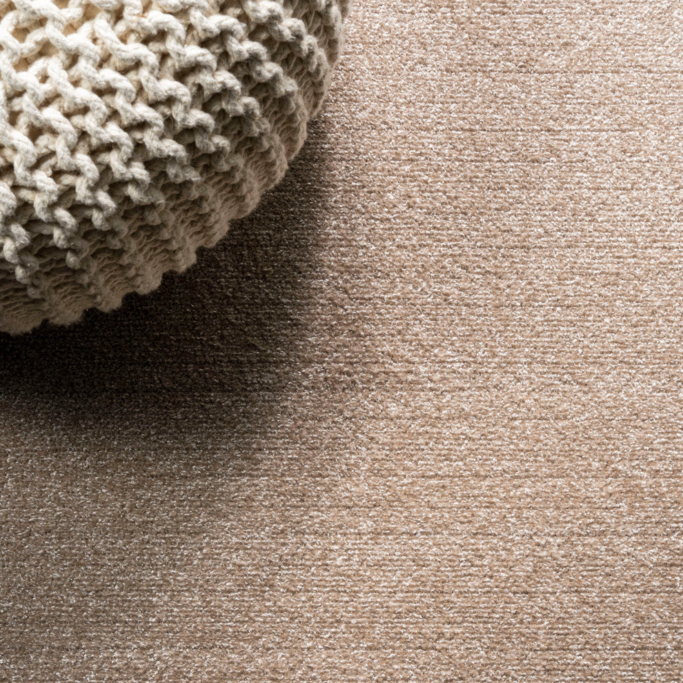 Haze Solid Low-Pile Runner Rug, Beige, 3 X 5 Oval