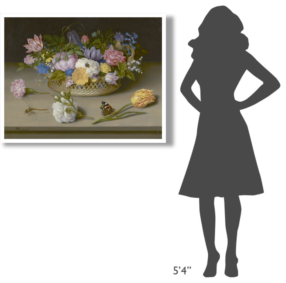 "Flower Still Life" Digital Paper Print by Ambrosius Bosschaert, 42"x32"