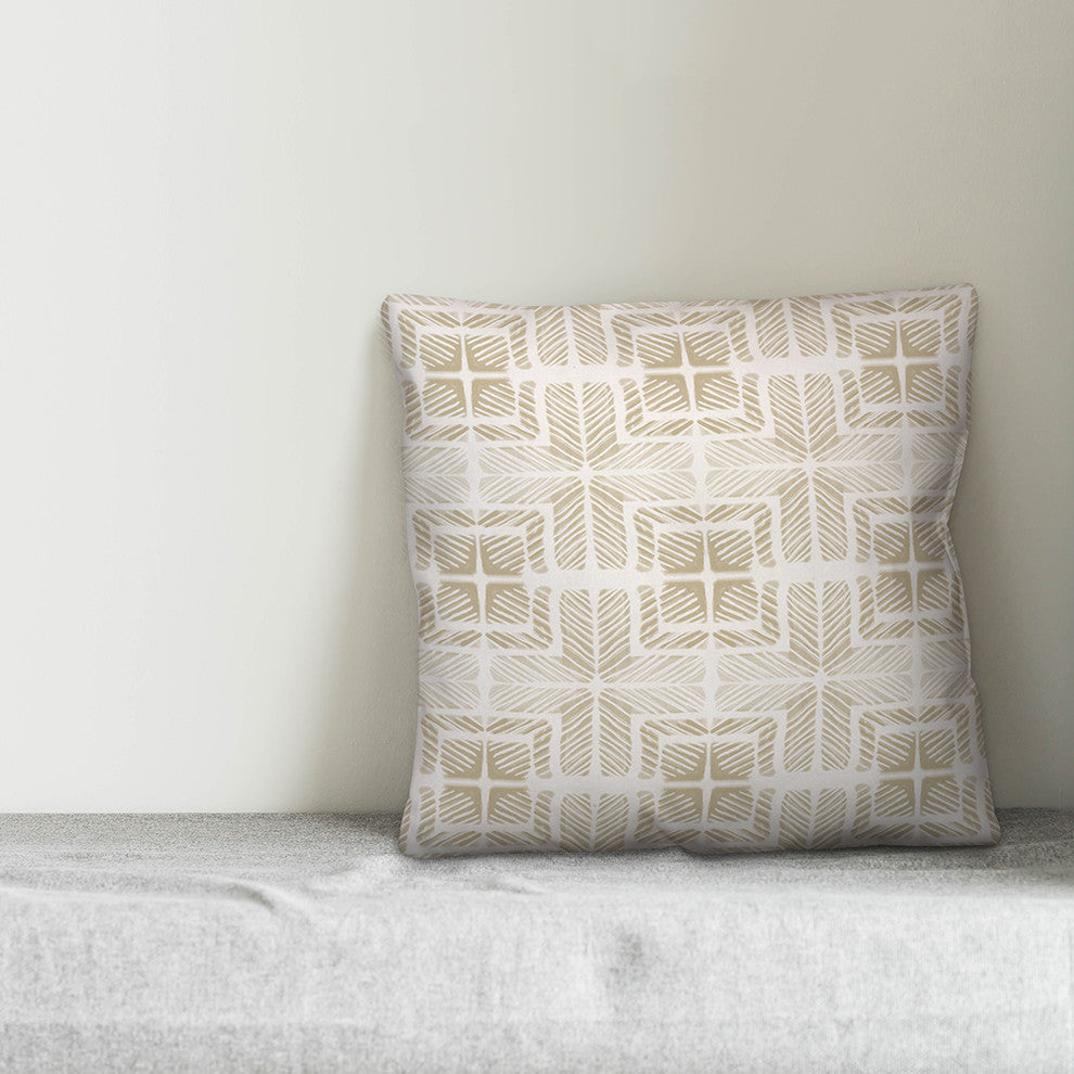 Taupe Shibori 16x16 Throw Pillow