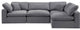 Comfy Upholstered L-Shaped Modular Sectional, Grey, 4-Piece: 2 Armless Chair, 2 Corner Chair, Velvet