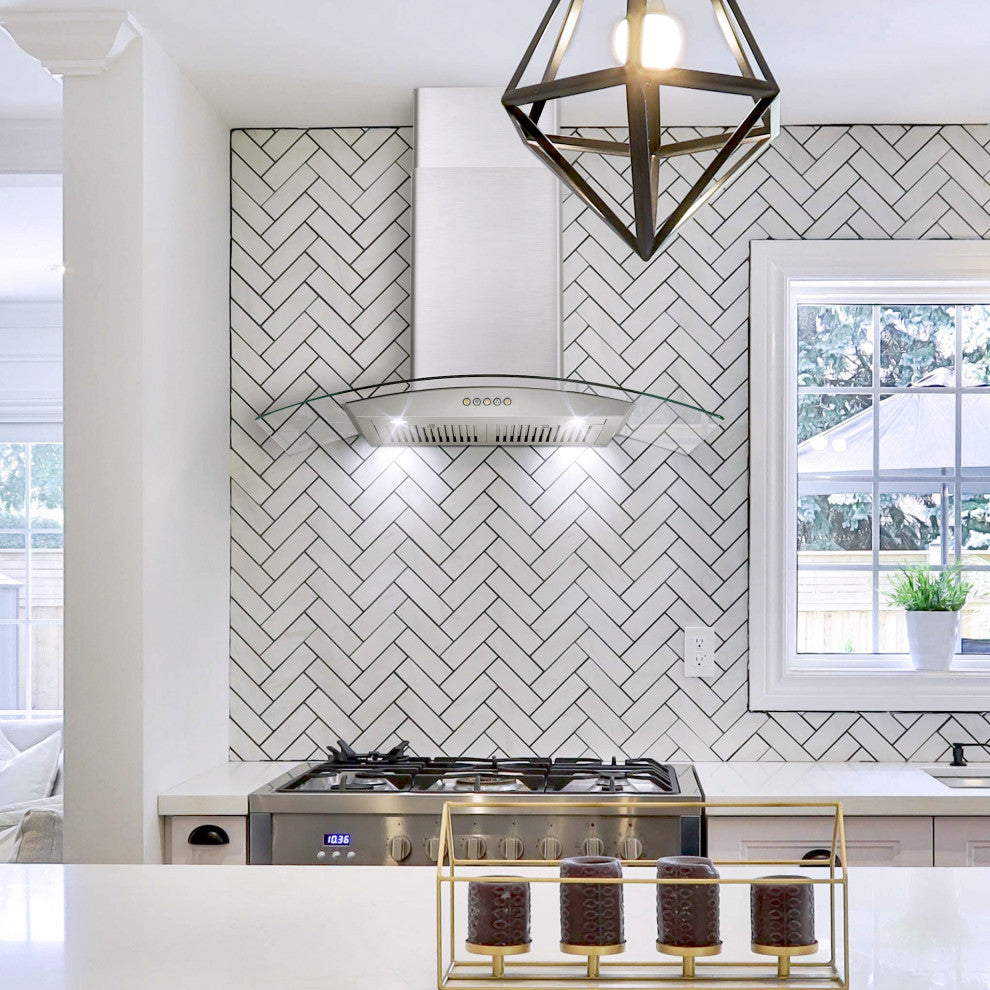 2-Piece Kitchen, 36" Gas Range and 36" Wall Mount Range Hood