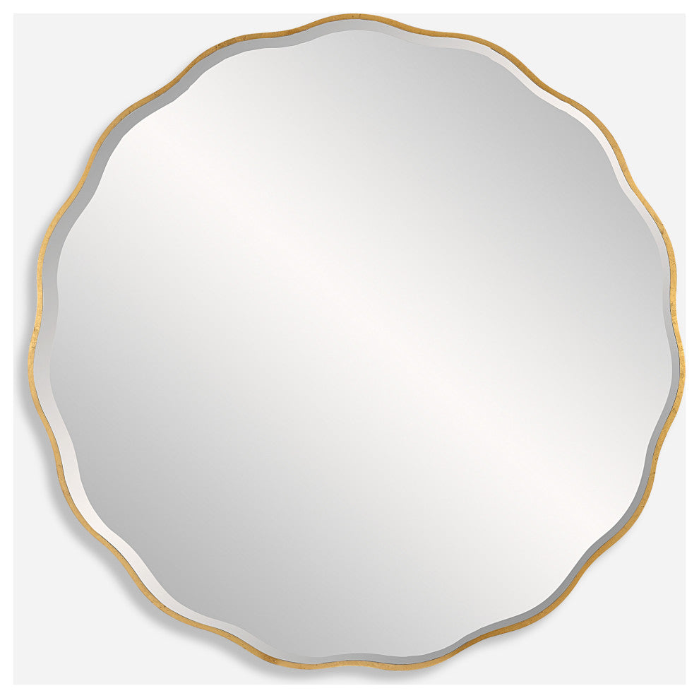 Uttermost 09943 Aneta 60" Diameter Circular Beveled Accent Mirror - Gold