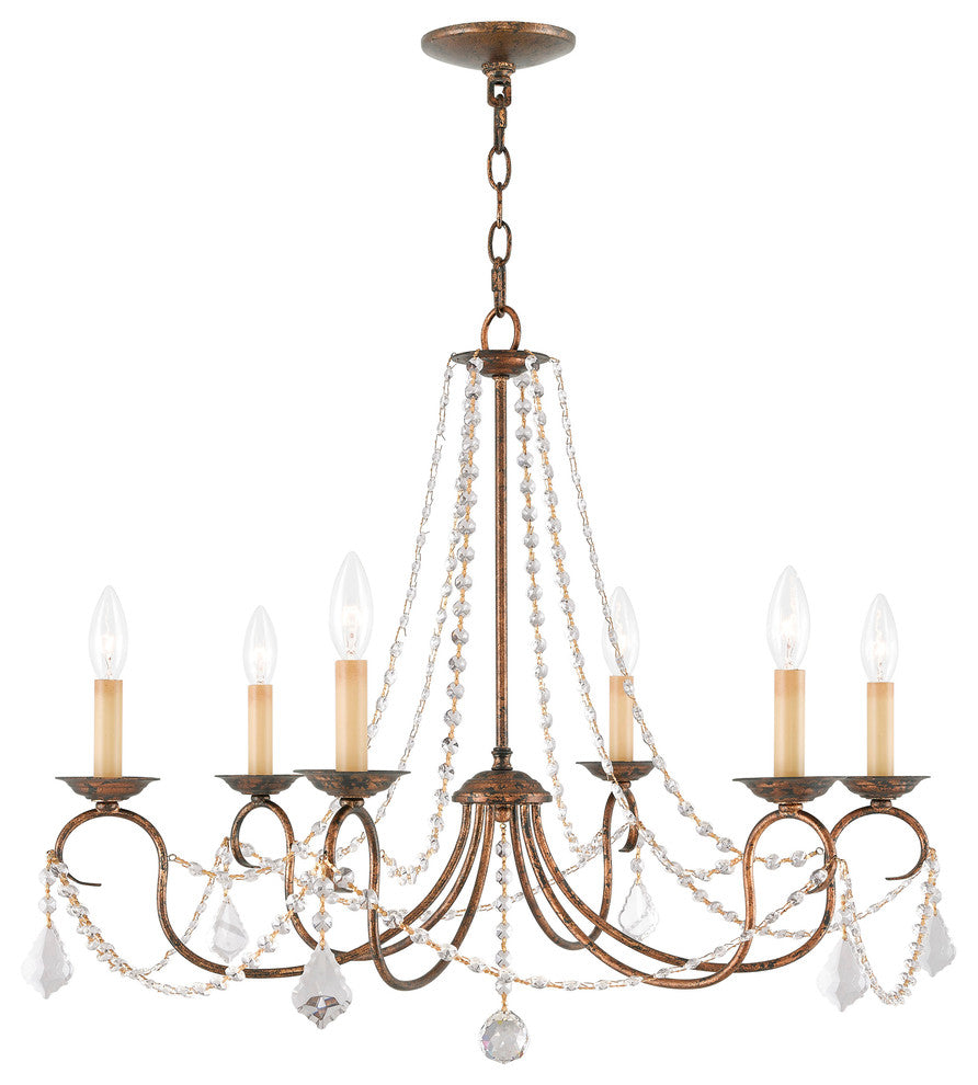 Pennington Chandelier, Hand-Applied Venetian Golden Bronze