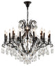 Clear Crystal Chandelier, Sandy Black