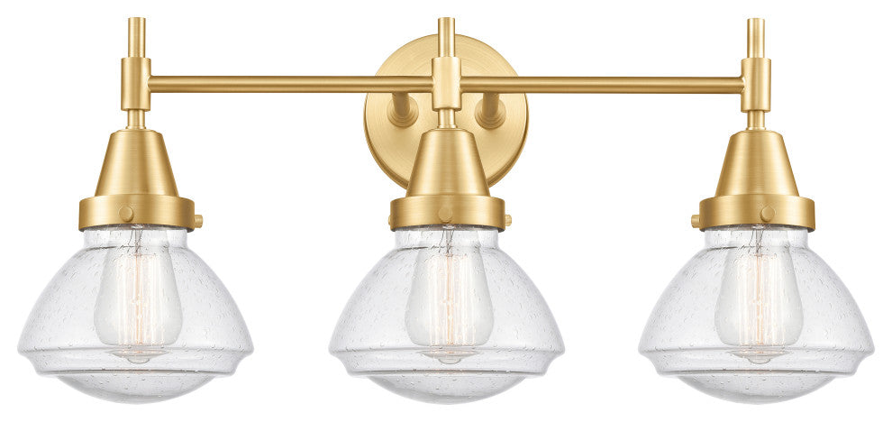Innovations 447-3W-SG-G324-LED 3-Light Bath Vanity Light, Satin Gold