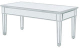Coffee Table 40" W X 20" D X 18" H, Antique Silver Paint