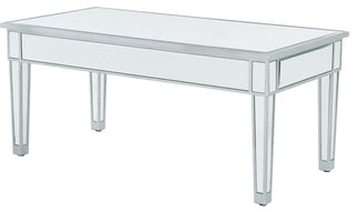 Coffee Table 40" W X 20" D X 18" H, Antique Silver Paint