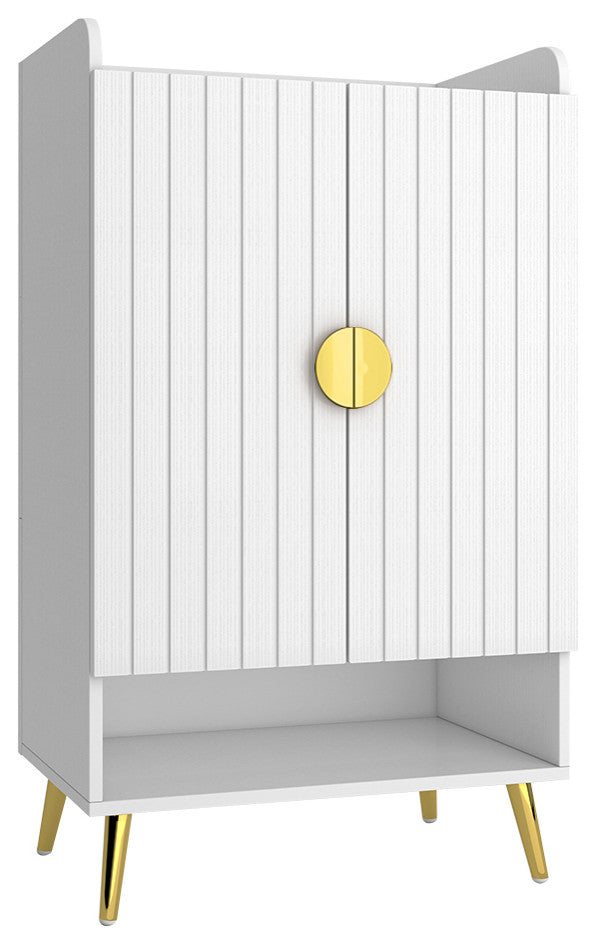 Yellar Nordic Shoe Storage Cabinet 5 Shelves Entryway Shoe Cabinet, White