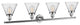 Large Cone 4-Light Bath Fixture, Clear Glass, Polished Nickel