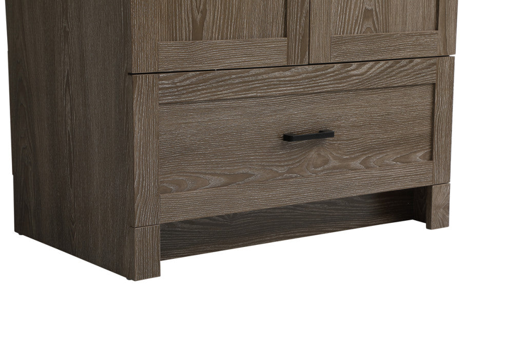 Home Living 30" Single Bathroom Vanity, Weathered Oak With Backsplash