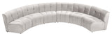 Limitless Velvet Upholstered 6-Piece Modular Sectional, Cream