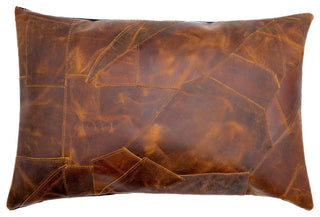 Canvello Cowhide Leather Throw Pillow Cover With Insert, 18"x18" & 16"x24"